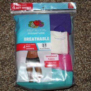 NWT Fruit of the Loom Boy Shorts micro-mesh Breathable 5/S